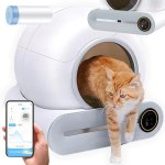 Nuxie 3166 Samočisticí kočičí toaleta s inteligentní smart Wi-Fi, 65 l, bílá