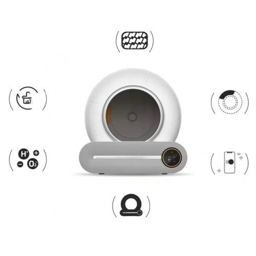 Nuxie 3166 Samočistiaci box pre mačky s inteligentným Wi-Fi, 65 l, biely
