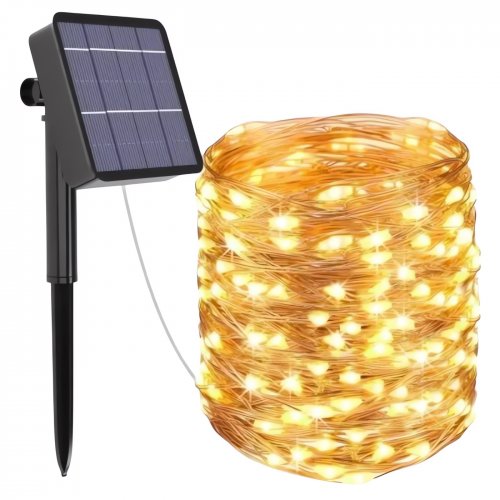 Foxter 2353 Solárna svetelná reťaz 100 LED, 10 m teplá biela