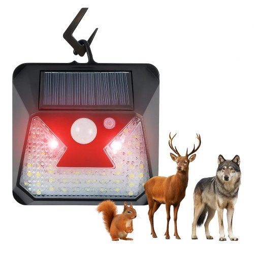 AFF 4481 Solárny odpudzovač zvierat, ultrazvuk, LED lampa, 2v1