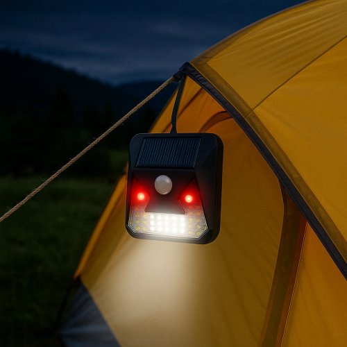 AFF 4481 Solárny odpudzovač zvierat, ultrazvuk, LED lampa, 2v1