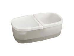 Verk 19488 Dvojitá miska pro kočky s fontánkou 2 v 1, USB, bílá