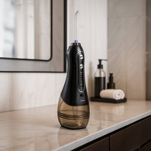 Soulima 25397 Bezdrôtová ústna sprcha - irigátor, 8 nástavcov, 2500 mAh, čierna