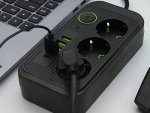 Verk 12381 Prodlužovací kabel s vypínačem 3 zásuvky, 4x USB, 1x UCB-C, 2 m, černý