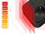 Verk 12381 Prodlužovací kabel s vypínačem 3 zásuvky, 4x USB, 1x UCB-C, 2 m, černý