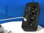 Verk 12381 Prodlužovací kabel s vypínačem 3 zásuvky, 4x USB, 1x UCB-C, 2 m, černý