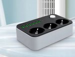Verk 12382 Prodlužovací kabel s vypínačem 3 zásuvky, 6x USB, 1x UCB-C, 2 m, černobílý