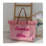 eCa TP11R Dámska plážová taška Sitruluk 50 x 36 x 14 cm, ružová