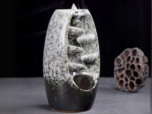 Verk 27420 Keramická aromalampa kouřový vodopád, šedá