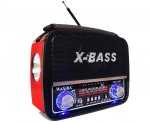 Verk 27543 Přenosné analogové rádio FM/M/SD, USB, AUX, SD, MP3, červené