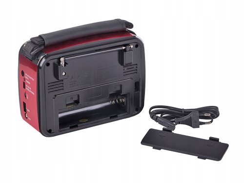 Verk 27543 Přenosné analogové rádio FM/M/SD, USB, AUX, SD, MP3, červené