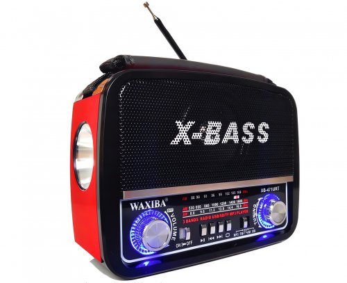 Verk 27543 Přenosné analogové rádio FM/M/SD, USB, AUX, SD, MP3, červené