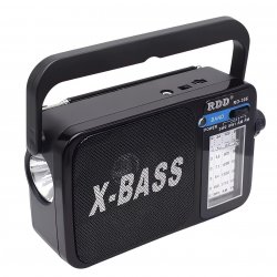Verk 27544 Prenosné analógové rádio AM/FM/SW, Micro USB, 3,7 V, 1200 mAh, čierna