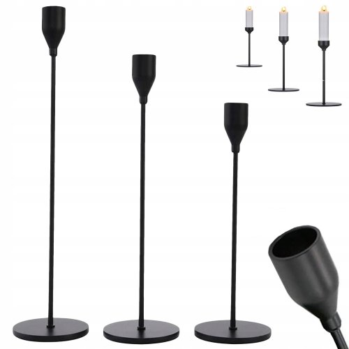 Verk 27581 Sada svícnů Glamour, 3 ks černé