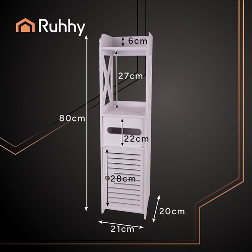 Ruhhy 25763 Koupelnová skříňka 80 x 20 x 21 cm, bílá