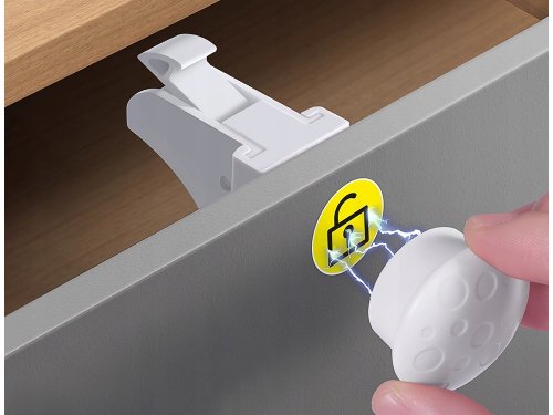 Verk 27561 Magnetická bezpečnostná zábrana pre skrinky a zásuvky 10 ks