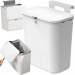 Verk 27571 Závěsný odpadkový koš s víkem 9L, bílý
