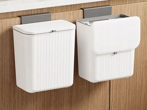 Verk 27571 Závěsný odpadkový koš s víkem 9L, bílý