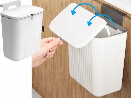 Verk 27571 Závěsný odpadkový koš s víkem 9L, bílý