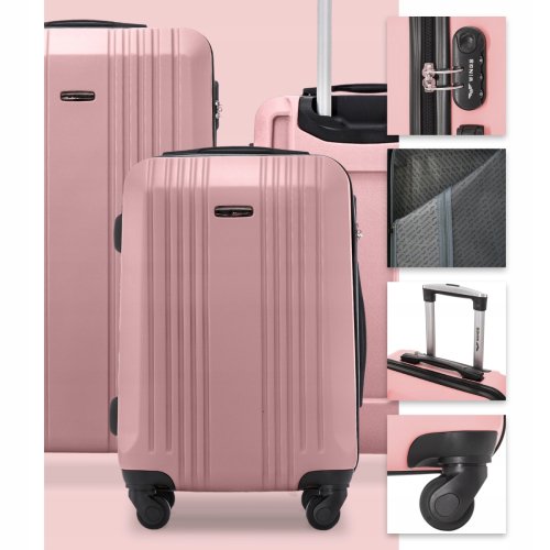 Wings KESTREL KST01 Cestovní kufr skořepinový, 63 L, vel. M, světle růžová