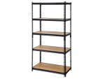 Hogler 3385 Kovový regál, 5 políc, 180 x 90 x 30 cm, 875 kg, čierny
