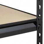 Hogler 3385 Kovový regál, 5 políc, 180 x 90 x 30 cm, 875 kg, čierny