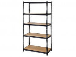 Hogler 3385 Kovový skladovací regál, 5 polic, 180 x 90 x 30 cm,  875 kg, černý