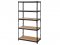 Hogler 3385 Kovový skladovací regál, 5 polic, 180 x 90 x 30 cm,  875 kg, černý