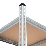 Hogler 3386 Kovový regál, 5 políc, 180 x 90 x 30 cm, 875 kg, strieborný