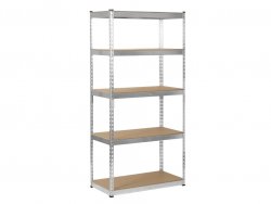 Hogler 3386 Kovový regál, 5 políc, 180 x 90 x 30 cm, 875 kg, strieborný