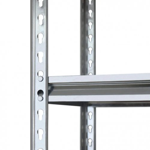 Hogler 3386 Kovový regál, 5 políc, 180 x 90 x 30 cm, 875 kg, strieborný