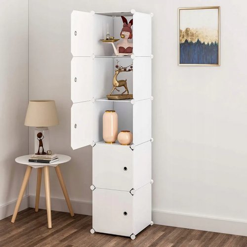 Hogler 3402 Variabilní regálový systém 5 polic 175 x 37 x 47 cm, bílý