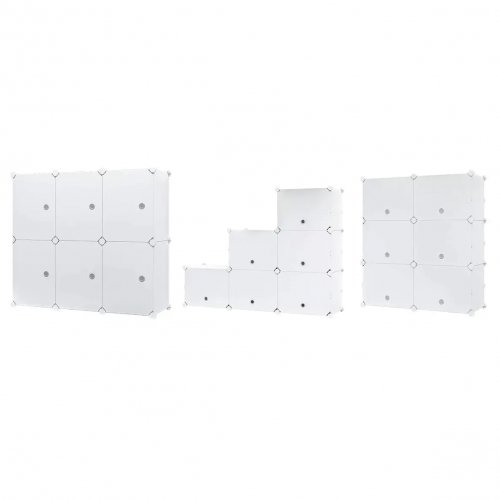 Hogler 3404 Variabilný policový systém 16 políc 128 x 84 x 32 cm, biely