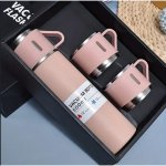 eCa BD24R Termoska 500 ml + hrneček 3 ks v dárkové krabičce, růžová