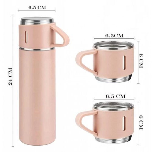 eCa BD24R Termoska 500 ml + hrneček 3 ks v dárkové krabičce, růžová