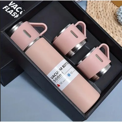 eCa BD24R Termoska 500 ml + hrneček 3 ks v dárkové krabičce, růžová