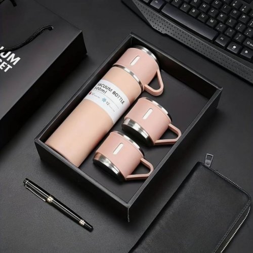 eCa BD24R Termoska 500 ml + hrneček 3 ks v dárkové krabičce, růžová