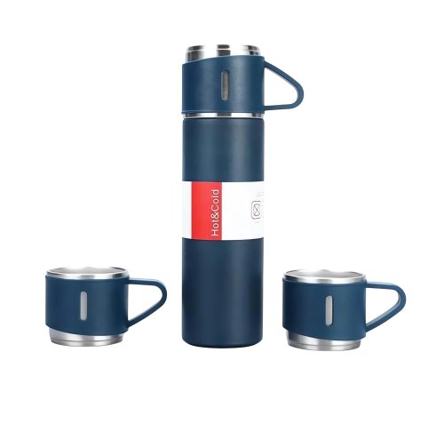 eCa BD24G Termoska 500 ml + hrneček 3 ks v dárkové krabičce, modrá