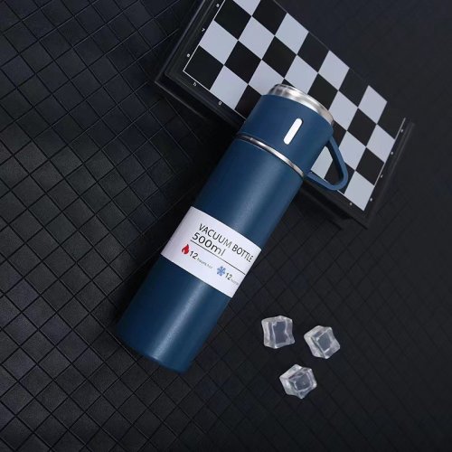 eCa BD24G Termoska 500 ml + hrneček 3 ks v dárkové krabičce, modrá