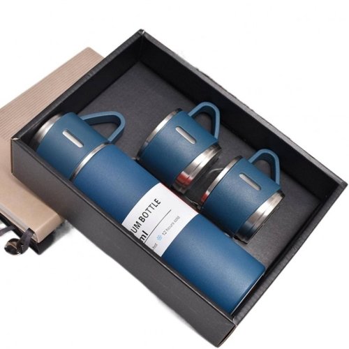 eCa BD24G Termoska 500 ml + hrneček 3 ks v dárkové krabičce, modrá