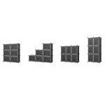 Hogler 3412 Variabilný policový systém 14 políc, 72 x 129 x 47 cm, čierna farba