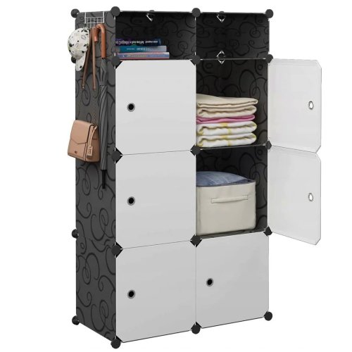 Hogler 3412 Variabilný policový systém 14 políc, 72 x 129 x 47 cm, čierna farba