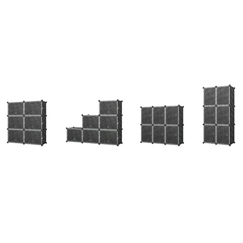 Hogler 3412 Variabilný policový systém 14 políc, 72 x 129 x 47 cm, čierna farba