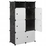 Hogler 3415 Variabilný policový systém 8 políc, 140 x 74 x 47 cm, čierna