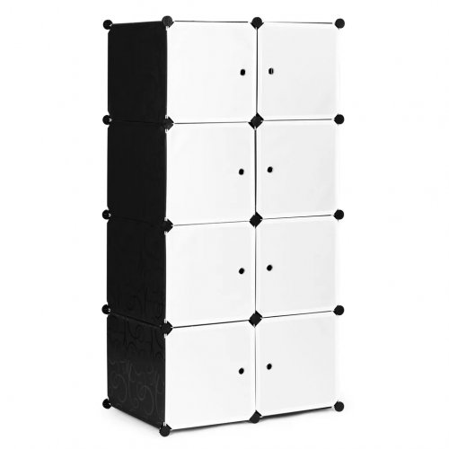 Hogler 3415 Variabilný policový systém 8 políc, 140 x 74 x 47 cm, čierna