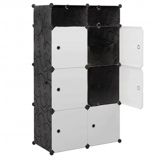 Hogler 3415 Variabilný policový systém 8 políc, 140 x 74 x 47 cm, čierna