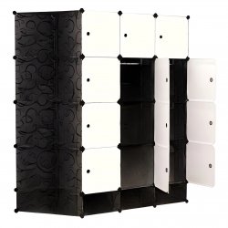 Hogler 3416 Variabilní regálový systém 20 modulů, 147 x 162 x 46 cm, černý