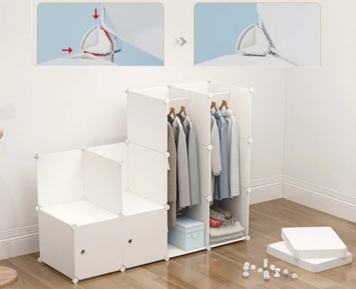Hogler 3417 Variabilný policový systém 25 modulov, 183 x 183 x 47 cm, biely