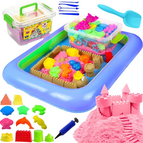 Foxter 3100 Magický tekutý písek 3000g + 18x formičky + pískoviště