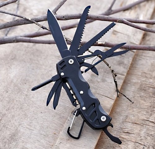 Foxter 2317 Víceúčelový kapesní nůž MULTITOOL 13 v 1, šedá